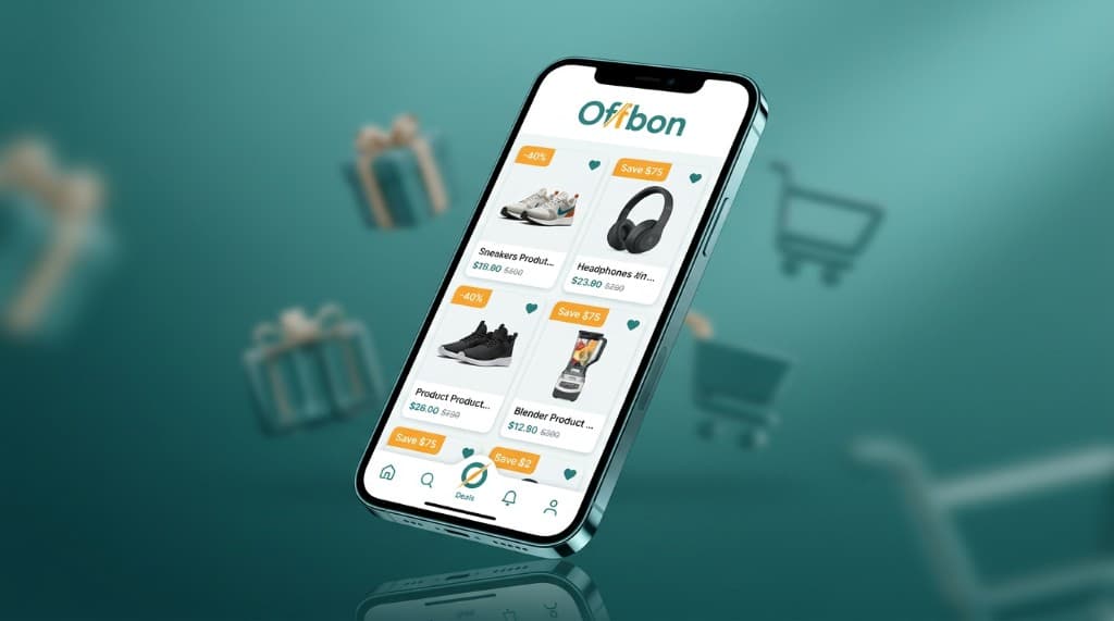 OffBon mobile shopping interface in a native-shell style view